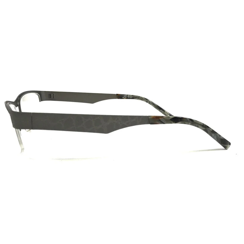 J.F. Rey Eyeglasses Frames JF2601 0505 Silver Ribbed Textured Half Rim 55-18-130
